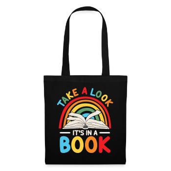 Jetez un coup d’œil C’est dans un rat de bibliothèque de lecture de livre - Sac en tissu - noir - Devant