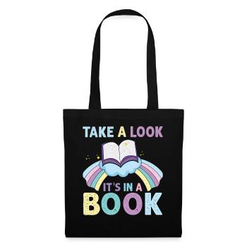 Jetez un coup d’œil C’est dans un rat de bibliothèque de lecture de livre - Sac en tissu - noir - Devant