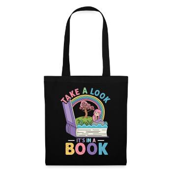 Jetez un coup d’œil C’est dans un rat de bibliothèque de lecture de livre - Sac en tissu - noir - Devant