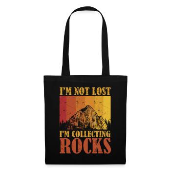 Ich bin nicht verloren Ich sammle Steine Lustige Geologie - Stoffbeutel - Schwarz - Vorne
