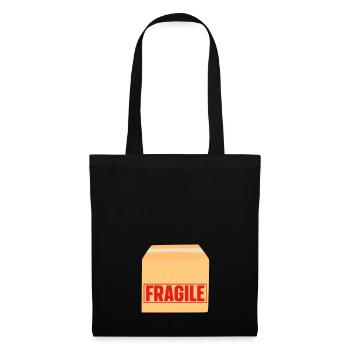 Fragile Package - Baby Ankündigung - Stoffbeutel - Schwarz - Vorne