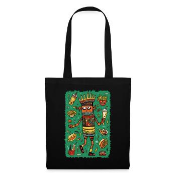 Funny hieroglyphs: fast food - Tote Bag - black - Front
