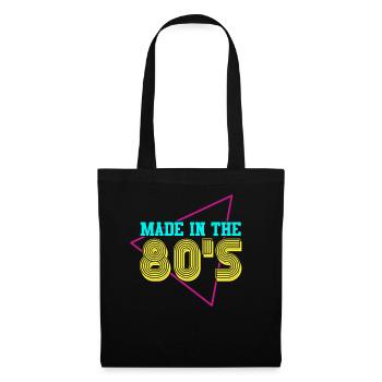80er Die Musik der 80er - Stoffbeutel - Schwarz - Vorne