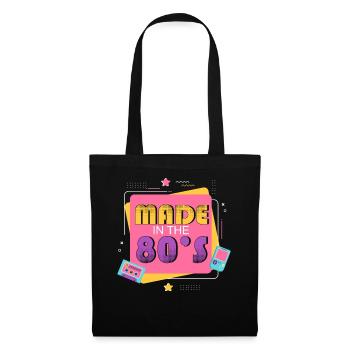 80er Die Musik der 80er - Stoffbeutel - Schwarz - Vorne