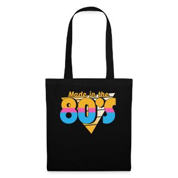 80er Die Musik der 80er - Stoffbeutel - Schwarz - Vorne