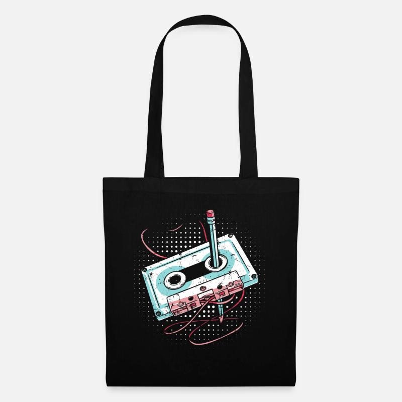 80's Cassette Tape 1990s Pencil Winding Cassette - Tote Bag - black