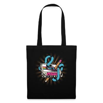 80's Cassette Tape 1990s Pencil Winding Cassette - Tote Bag - black - Front