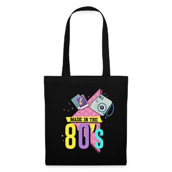 80er Die Musik der 80er - Stoffbeutel - Schwarz - Vorne