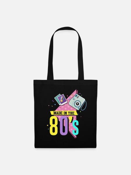 80er Die Musik der 80er - Stoffbeutel - Schwarz
