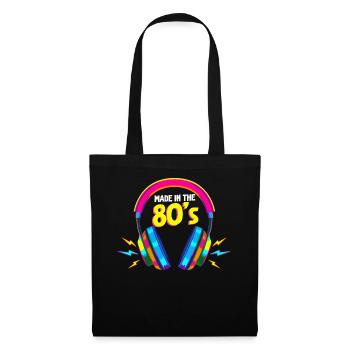 80er Die Musik der 80er - Stoffbeutel - Schwarz - Vorne