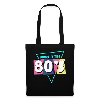 80er Die Musik der 80er - Stoffbeutel - Schwarz - Vorne