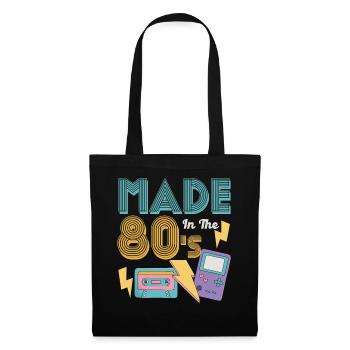 80er Die Musik der 80er - Stoffbeutel - Schwarz - Vorne