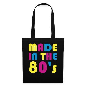 80er Die Musik der 80er - Stoffbeutel - Schwarz - Vorne