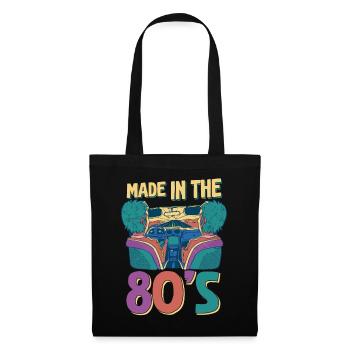 80er Die Musik der 80er - Stoffbeutel - Schwarz - Vorne
