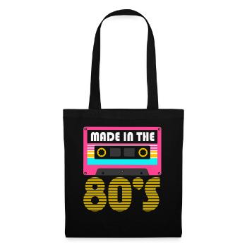 80er Die Musik der 80er - Stoffbeutel - Schwarz - Vorne