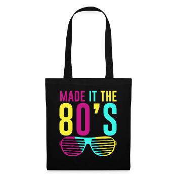 80er Die Musik der 80er - Stoffbeutel - Schwarz - Vorne