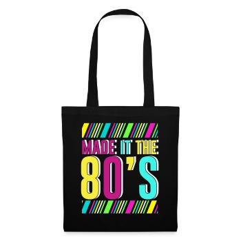 80er Die Musik der 80er - Stoffbeutel - Schwarz - Vorne