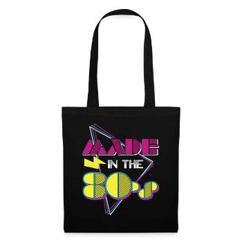80er Die Musik der 80er - Stoffbeutel - Schwarz - Vorne