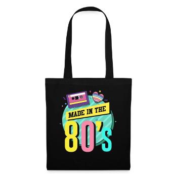 80er Die Musik der 80er - Stoffbeutel - Schwarz - Vorne