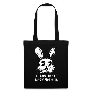 Je sais que je ne sais rien - un lapin sage - Sac en tissu - noir - Devant