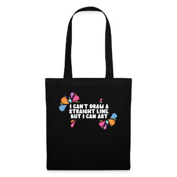 Je ne peux pas tracer une ligne droite mais je peux Art - Sac en tissu - noir - Devant