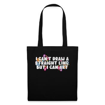 Je ne peux pas tracer une ligne droite mais je peux Art - Sac en tissu - noir - Devant