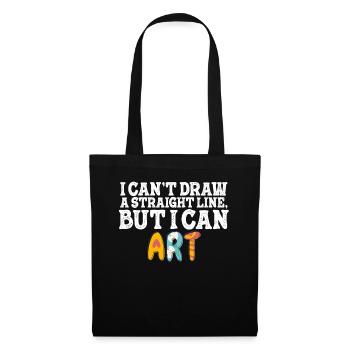 Je ne peux pas tracer une ligne droite mais je peux Art - Sac en tissu - noir - Devant