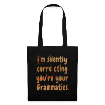 Je corrige silencieusement votre grammaire - Sac en tissu - noir - Devant