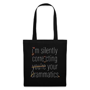 Je corrige silencieusement votre grammaire - Sac en tissu - noir - Devant