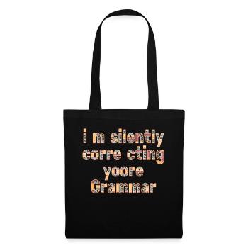 Je corrige silencieusement votre grammaire - Sac en tissu - noir - Devant
