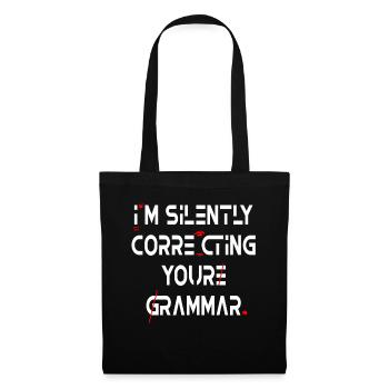Je corrige silencieusement votre grammaire - Sac en tissu - noir - Devant