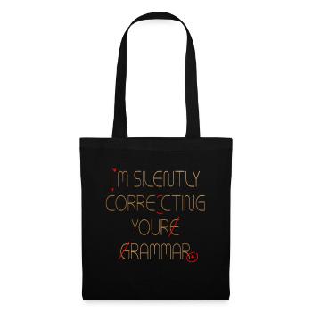 Je corrige silencieusement votre grammaire - Sac en tissu - noir - Devant