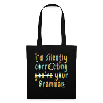 Je corrige silencieusement votre grammaire - Sac en tissu - noir - Devant