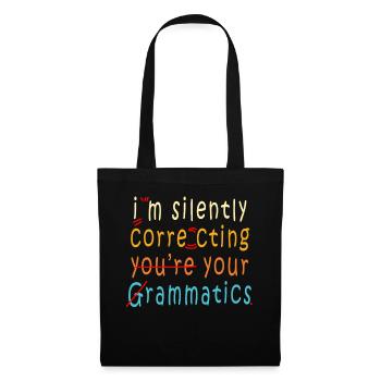 Je corrige silencieusement votre grammaire - Sac en tissu - noir - Devant