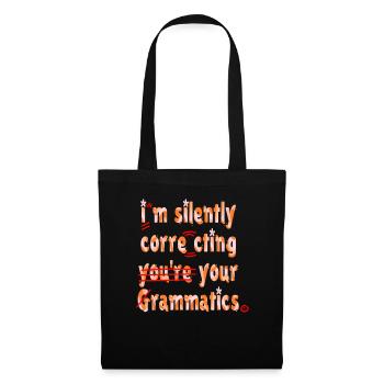 Je corrige silencieusement votre grammaire - Sac en tissu - noir - Devant