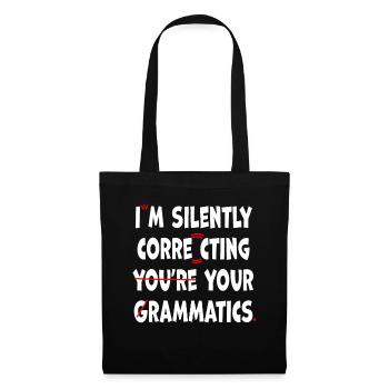 Je corrige silencieusement votre grammaire - Sac en tissu - noir - Devant