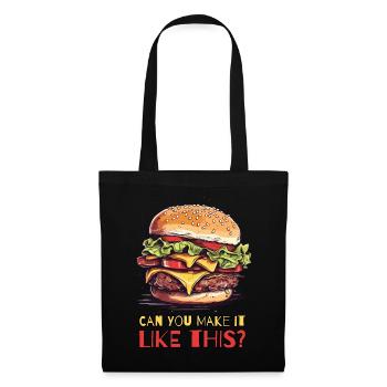 Können Sie das wie diesen Cheeseburger machen - Stoffbeutel - Schwarz - Vorne
