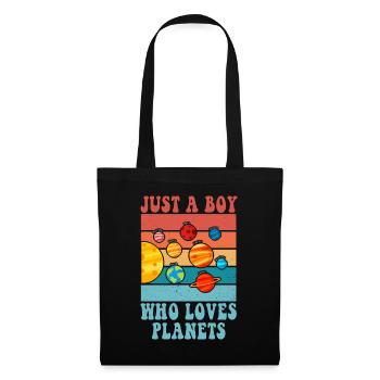 Juste un garçon qui aime les planètes du système solaire - Sac en tissu - noir - Devant