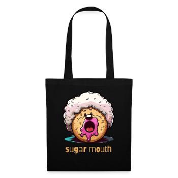 afro donut confiture sucre bouche - Sac en tissu - noir - Devant
