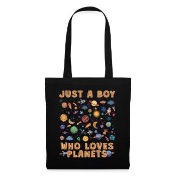 Juste un garçon qui aime les planètes du système solaire - Sac en tissu - noir - Devant