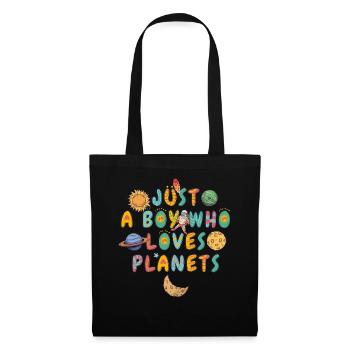 Juste un garçon qui aime les planètes du système solaire - Sac en tissu - noir - Devant