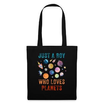 Juste un garçon qui aime les planètes du système solaire - Sac en tissu - noir - Devant