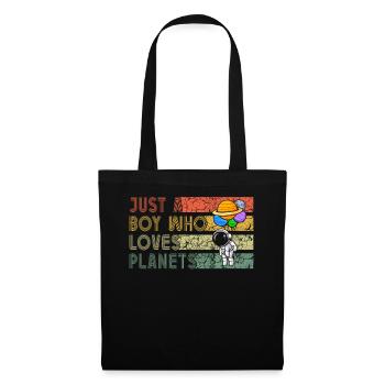 Juste un garçon qui aime les planètes du système solaire - Sac en tissu - noir - Devant