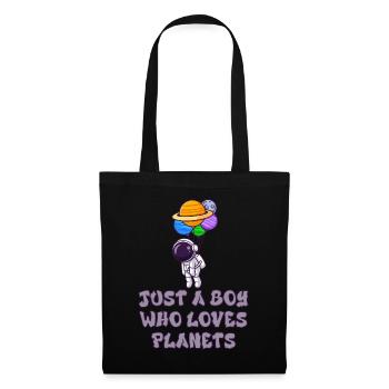 Juste un garçon qui aime les planètes du système solaire - Sac en tissu - noir - Devant