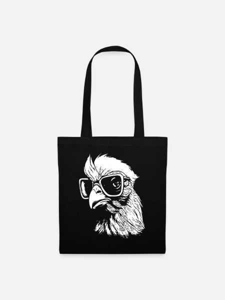 intelligentes Huhn - Stoffbeutel - Schwarz