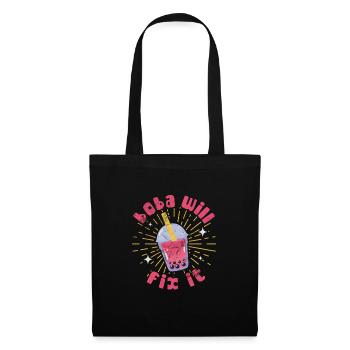 Bubble Tea Boba Tea Kawaii Geschenk - Stoffbeutel - Schwarz - Vorne