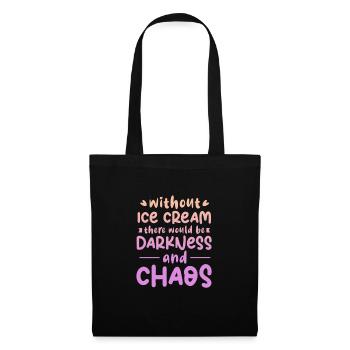 Eiscreme Eis Eiskrem Ice Cream Sommer Geschenk - Stoffbeutel - Schwarz - Vorne