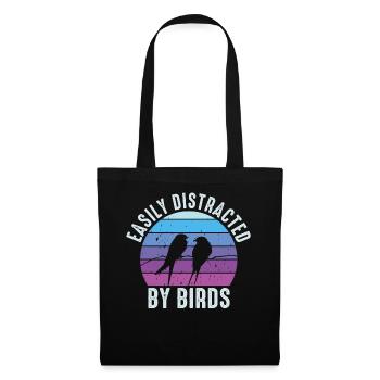 Easily Distracted By Birds Bird Lover - Tote Bag - black - Front