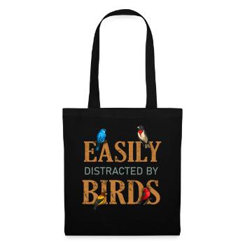 Facilement distrait par les oiseaux Bird Lover - Sac en tissu - noir - Devant