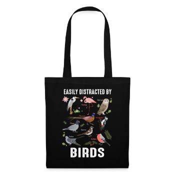 Easily Distracted By Birds Bird Lover - Tote Bag - black - Front